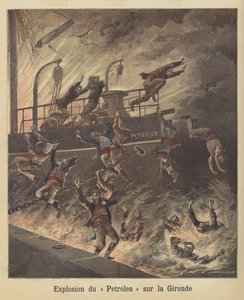 Explosion on board the oil tanker Petrolea on the River Gironde by French School